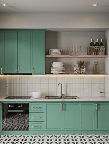 Cuisine vert foncé pour un intérieur élégant
